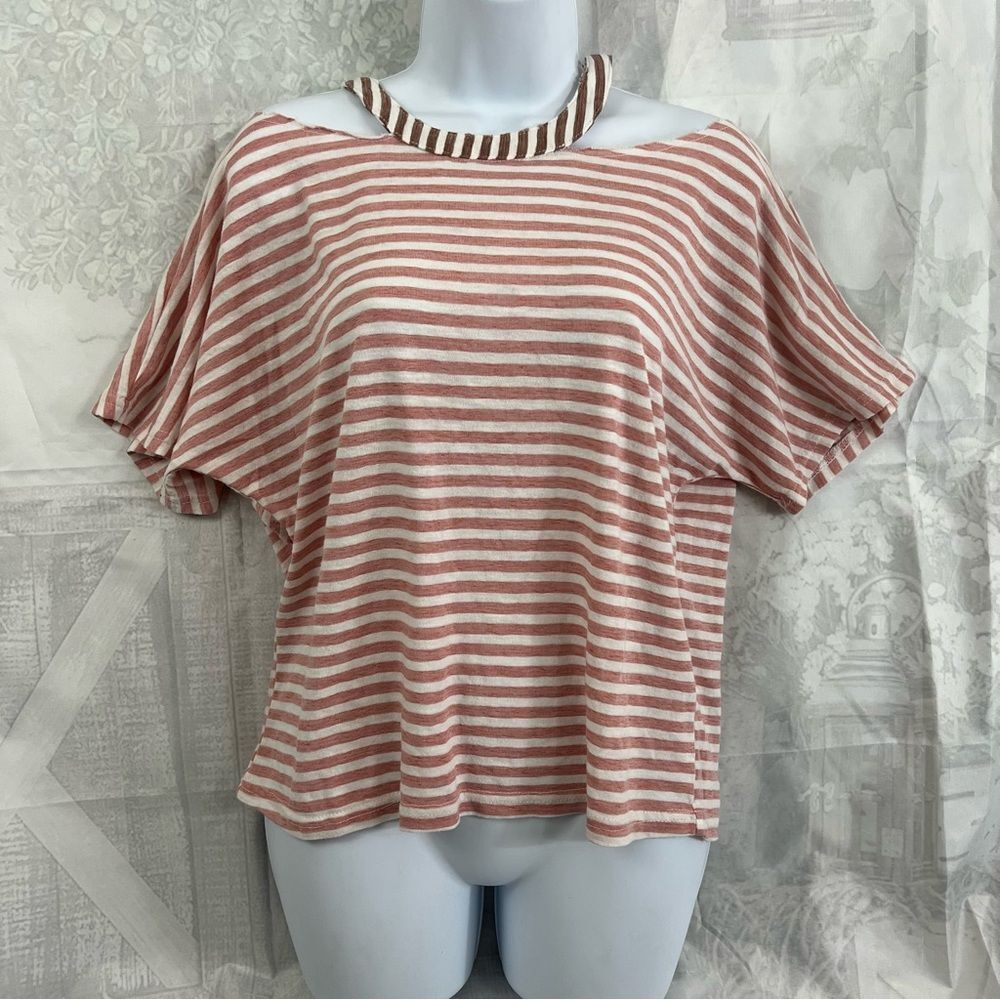 Honey punch small distressed cold shoulder summer spring fun flowy top